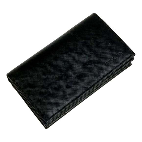 Prada Mens Saffiano Flap Card Holder Wallet - Picture 1 of 6